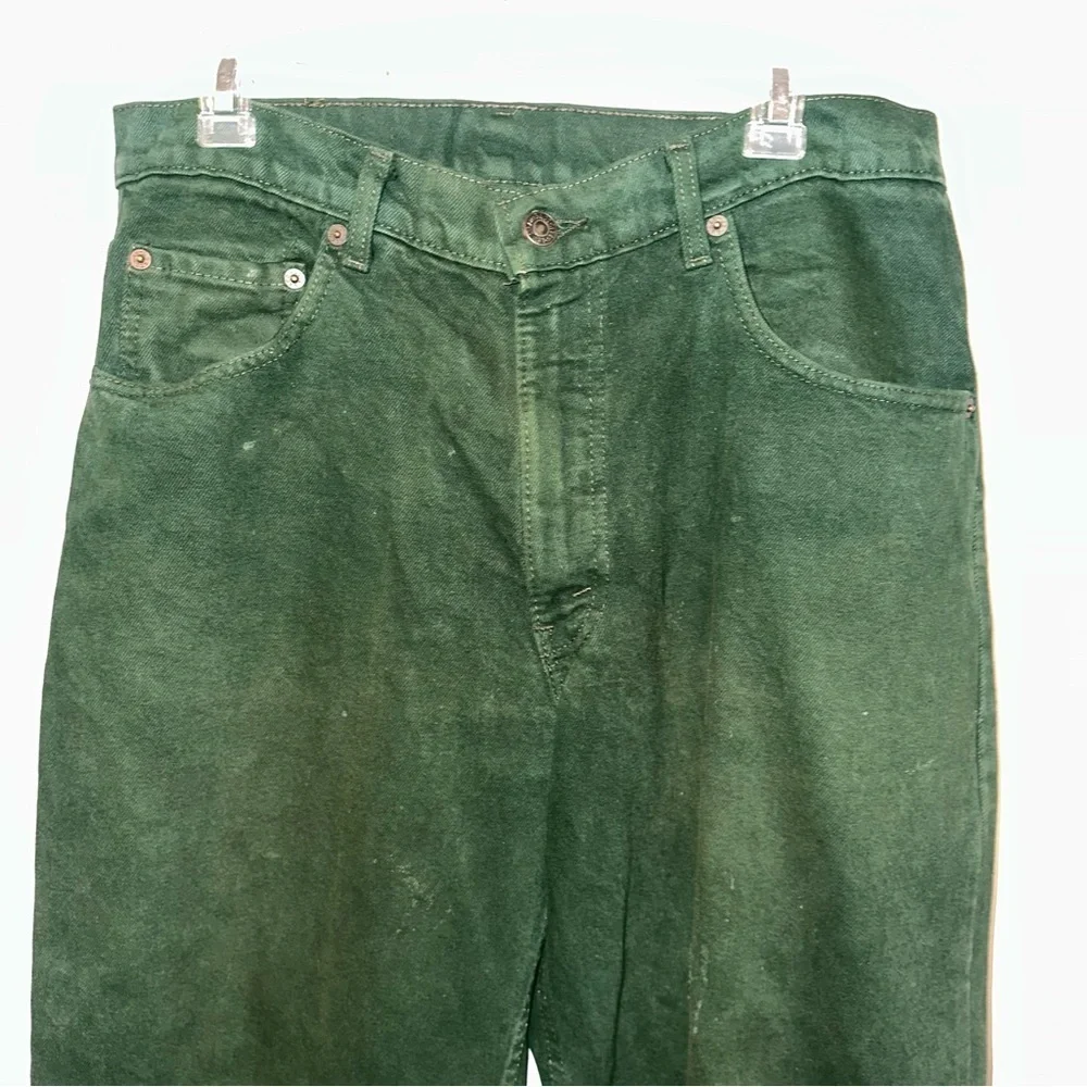 Vintage Levi’s 560 Dark Green Jeans 34x30 USA Made Tapered Fit Fall Holiday
